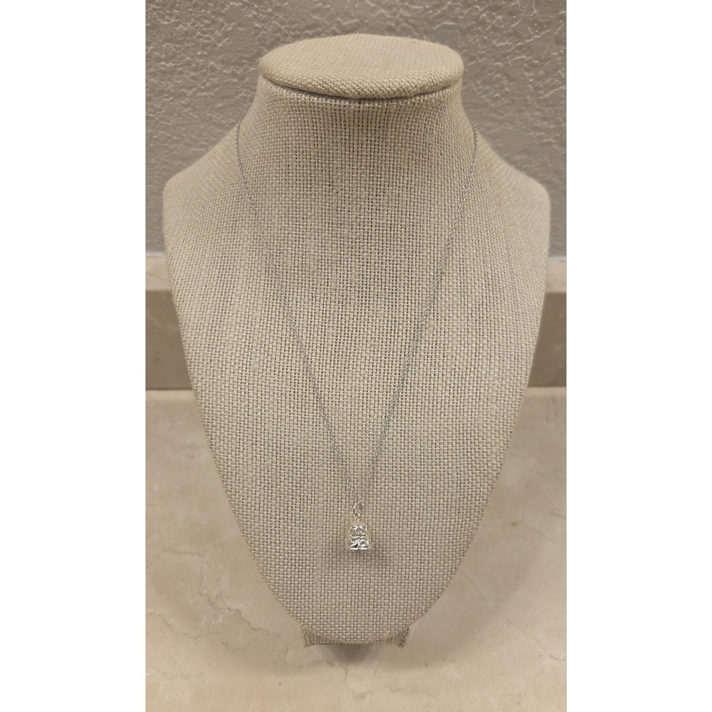 Sterling‎ Silver Scroll Work Bell Pendant On Sterling Italian Necklace 925 18"